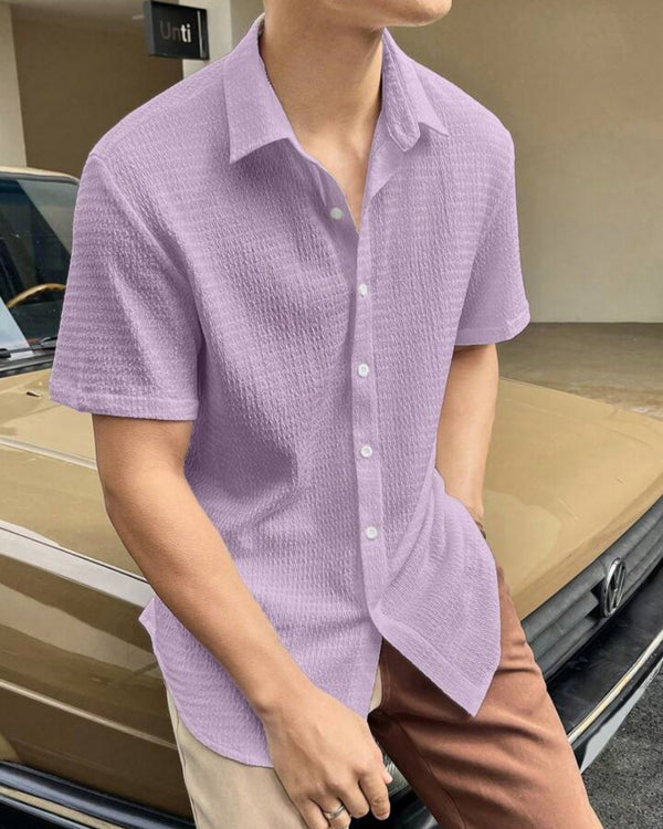 Levander Colour Men  Casual Wear Cotton Structured Shirt