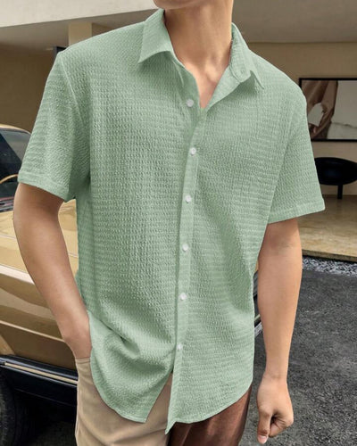 Light Green Colour Men's Casual Wear Cotton Structured Shirt