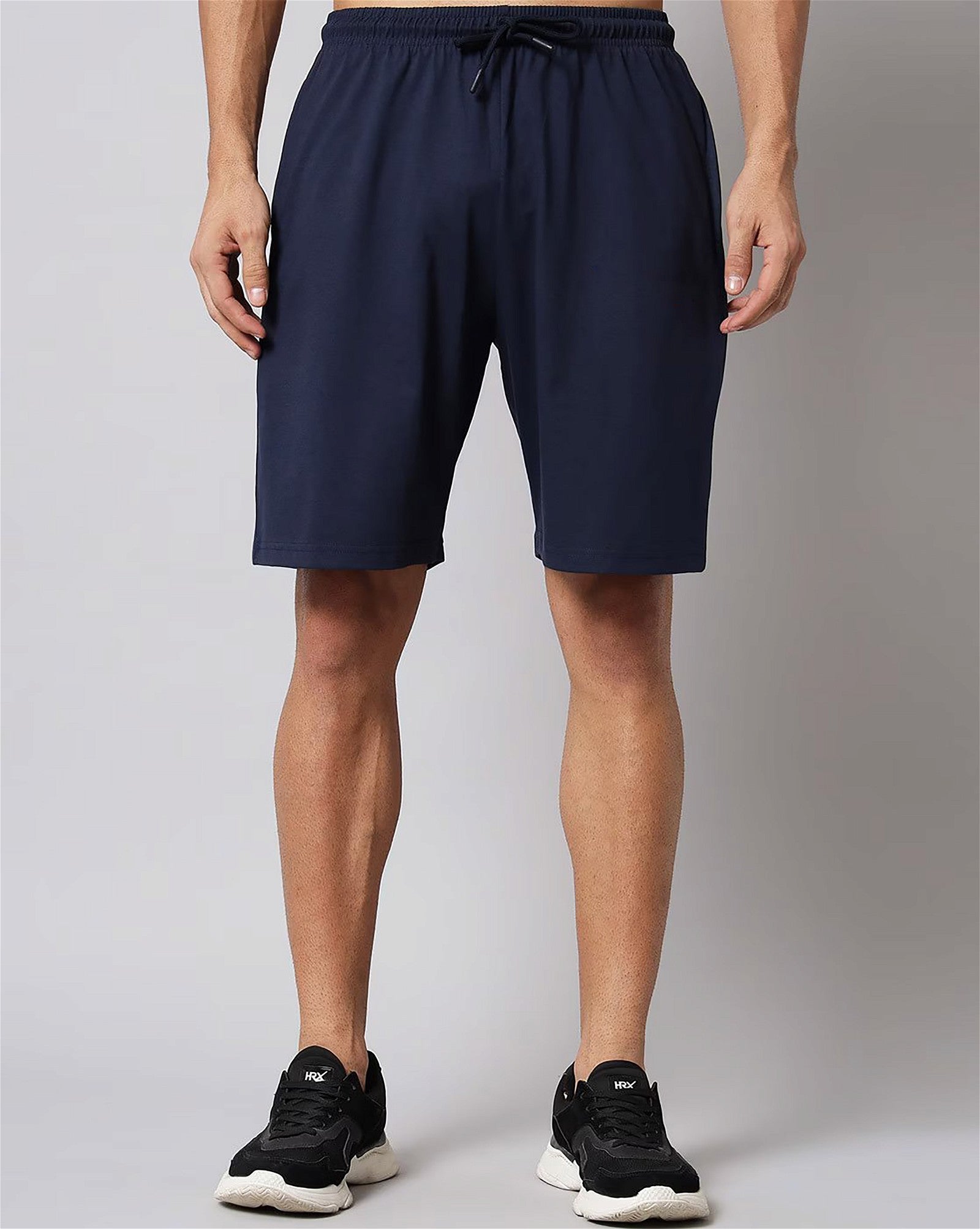 Navy Blue Plain T-Shirt Half Sleeve And Shorts With Pocket