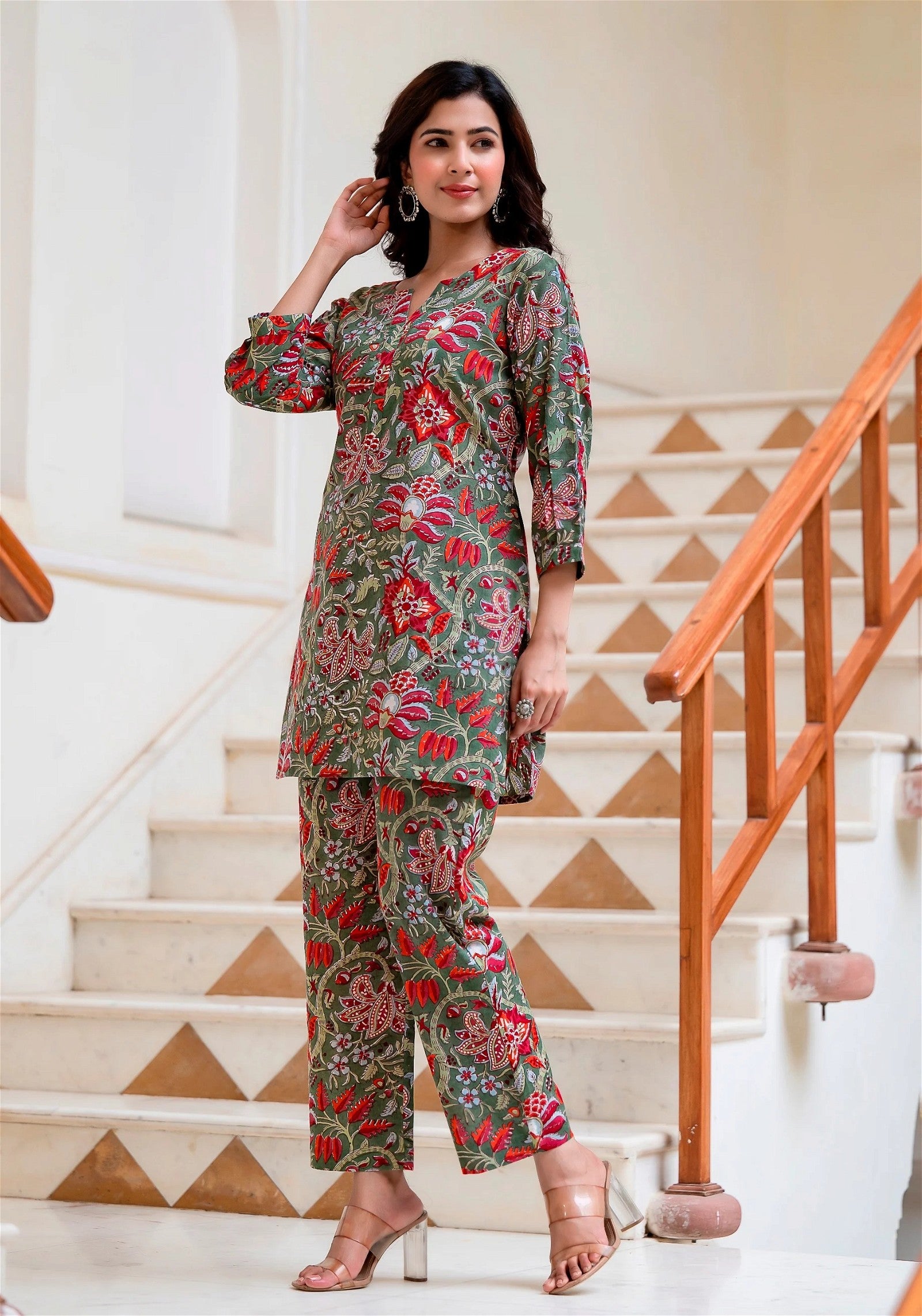 Floral Designer Printed Co-ord set For Women