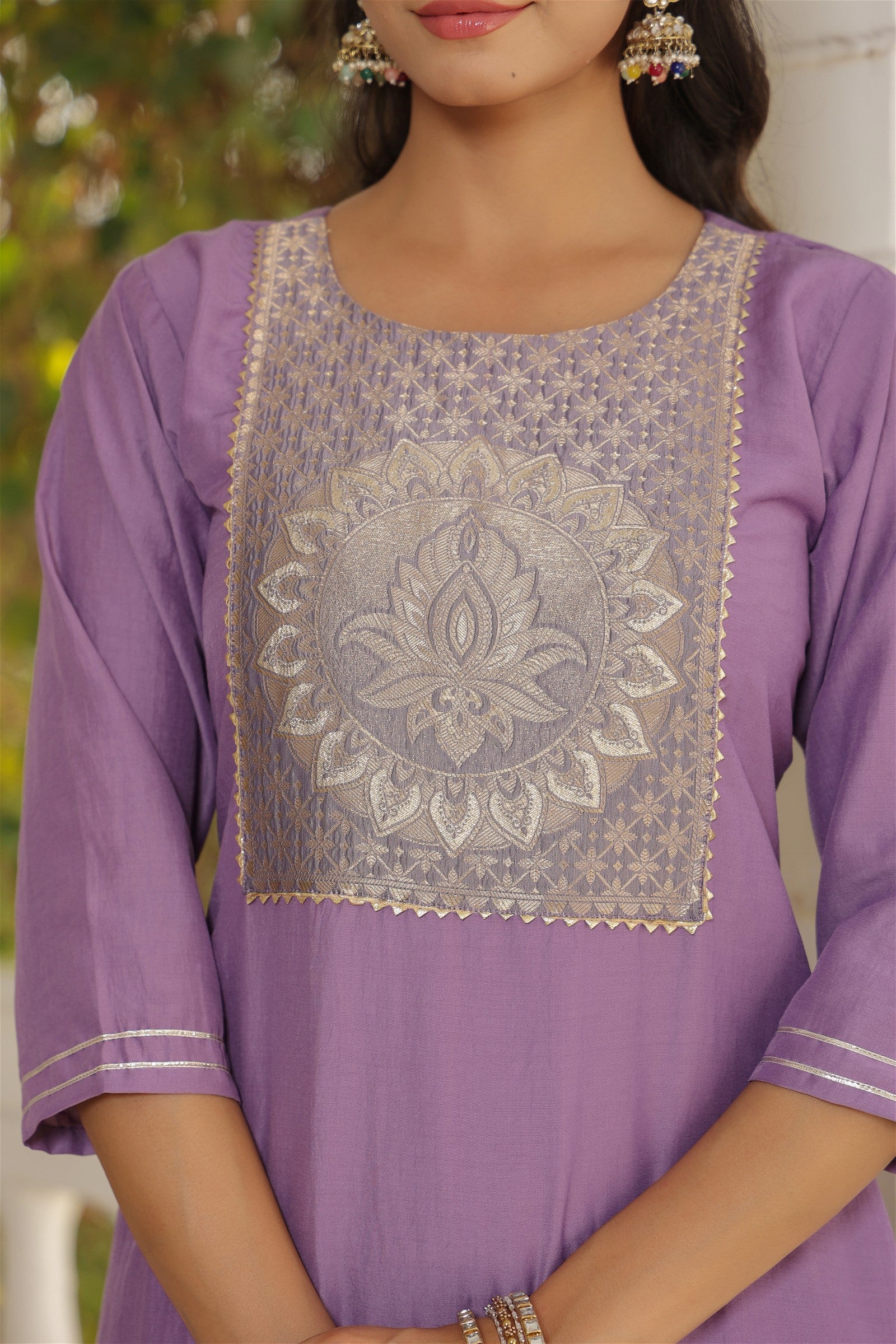 Beautiful and Simple Embroidered Kurta set With Bottom and Dupatta