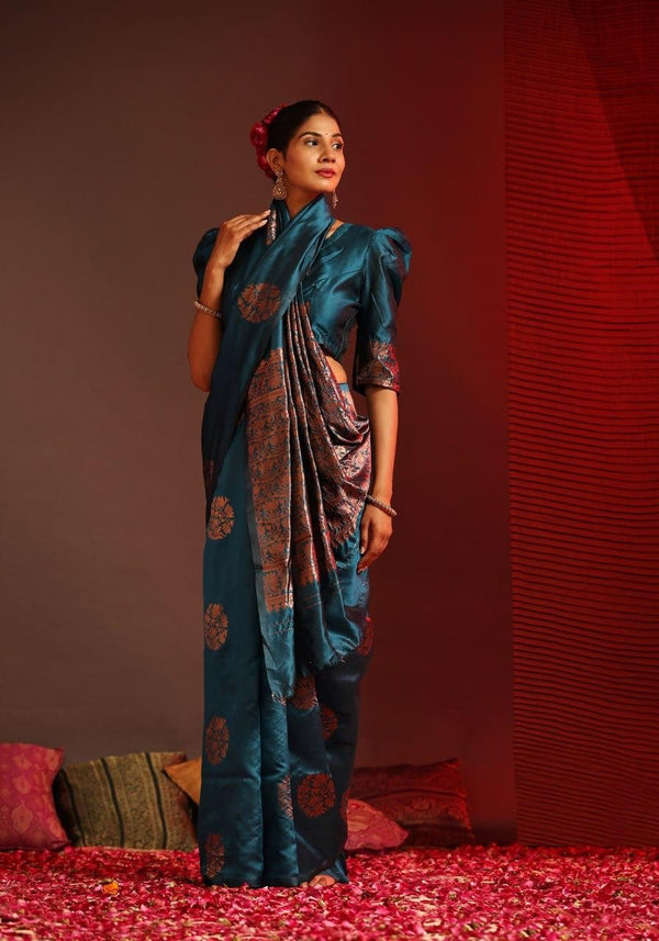 Women Soft Silk Rama  saree