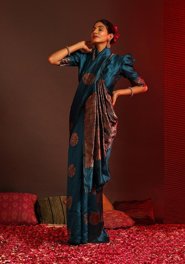 Women Soft Silk Rama  saree